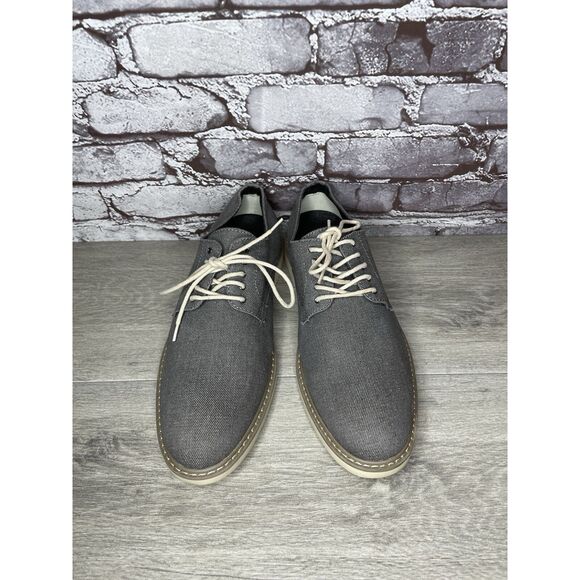 Public Opinion Gray Derby Oxfords Textured Fabric Casual Lace Up Shoes Men 9.5M - Picture 11 of 16